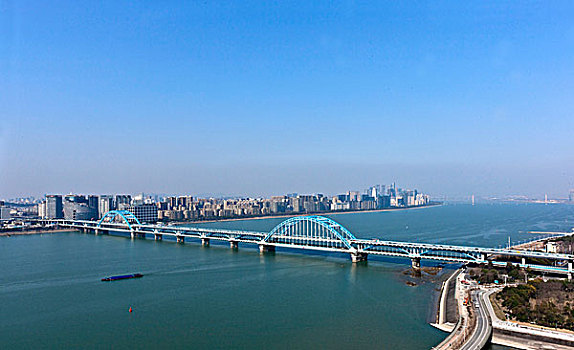 鸟瞰杭州复兴大桥
