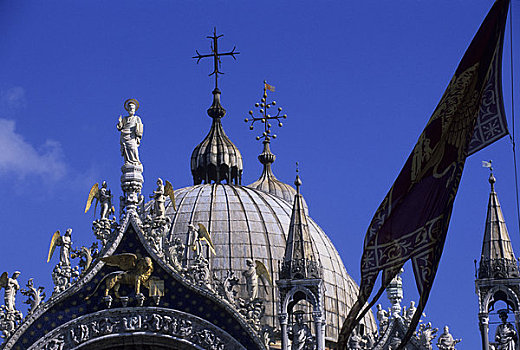 意大利,威尼斯,圣马可广场,特写,屋顶