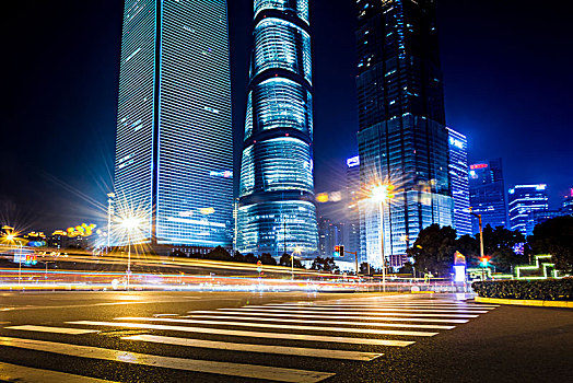 上海,陆家嘴,金融,交易,现代,城市,夜晚,背景