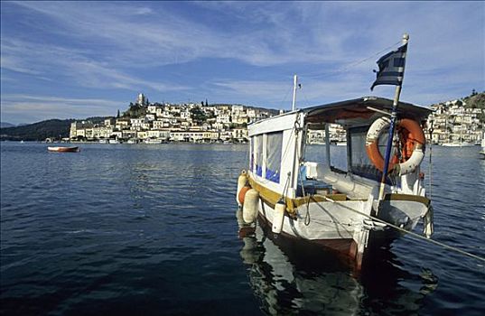 渔船,港口,岛屿,希腊