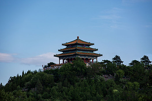 北京,夏季,景山公园,万春亭