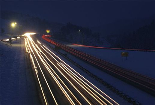 公路,科罗拉多,冬天
