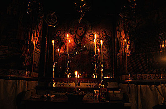 教堂,耶路撒冷,圣坛,蜡烛
