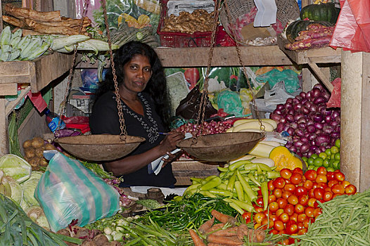 销售,称,水果,市场,希卡杜瓦,斯里兰卡,亚洲