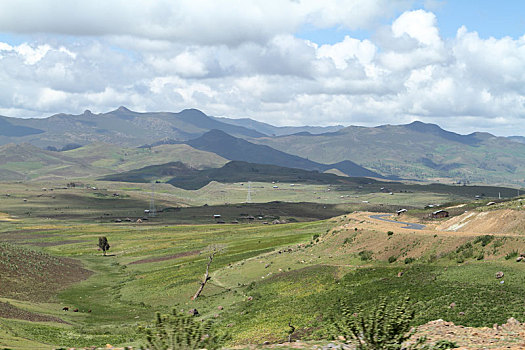 风景,大捆,山,埃塞俄比亚