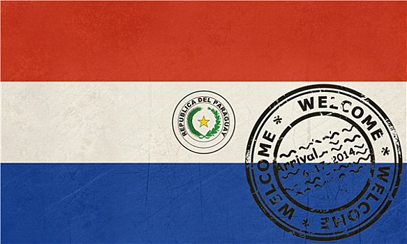 欢迎,巴拉圭,旗帜,护照