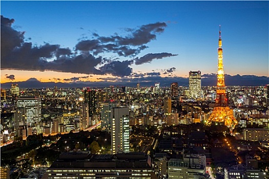 东京塔,黃昏