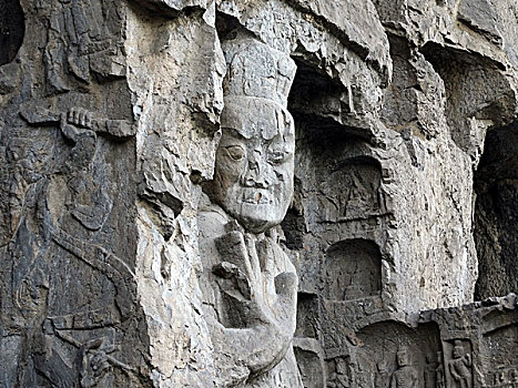 中国洛阳龙门石窟石雕