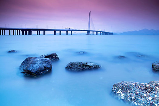 中国广东深圳湾大桥自然风光