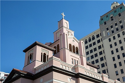 历史,天主教,教堂,1896年,迈阿密,佛罗里达,美国