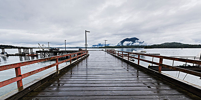 木质,码头,港口,不列颠哥伦比亚省,加拿大
