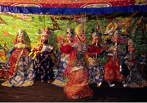 木偶,展示,拉贾斯坦邦,斋浦尔,印度