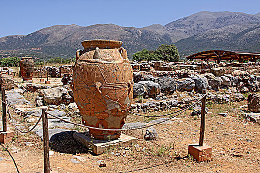 陶土罐,宫殿,发掘地,弥诺斯文明,伊拉克利翁,克里特岛,希腊,欧洲