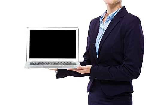 职业女性,展示,笔记本电脑,留白,显示屏