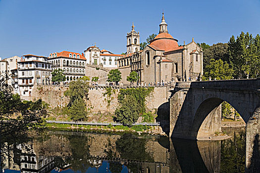 寺院,桥,上方,河,葡萄牙
