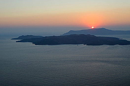 日落,锡拉岛,希腊,欧洲