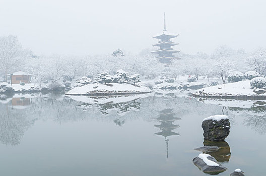 武汉冬日雪景风光