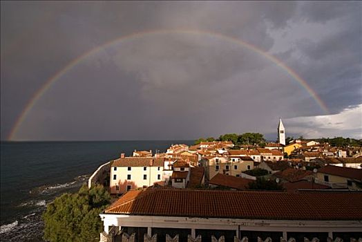 完美,彩虹,上方,伊斯特利亚,克罗地亚,欧洲