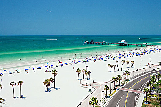 海滩风景,清水,佛罗里达