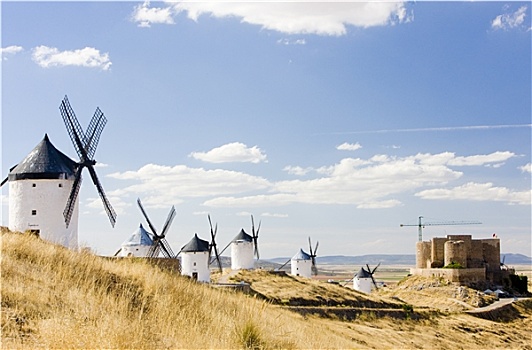 风车,城堡,康斯艾格拉,西班牙