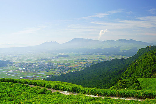 五个,山脉,熊本,日本