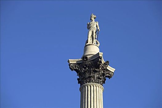 雕塑,站立,纳尔逊纪念柱,特拉法尔加广场,柱子,高,相同