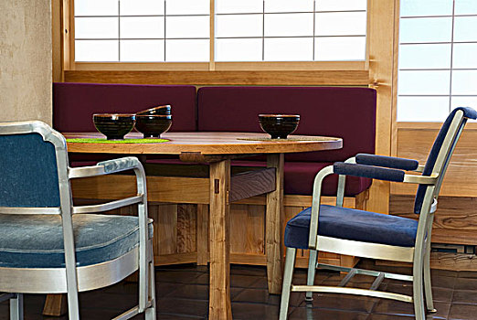 茶碗,木质,餐桌,软垫,椅子