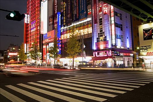 日本,东京,秋叶原,喧闹,霓虹,城市,夜景