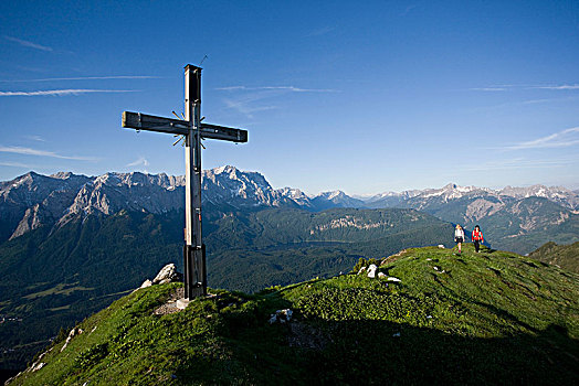顶峰,楚格峰,背景,高山,上巴伐利亚,巴伐利亚,德国