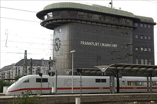 ice列车,正面,枢纽站,法兰克福,黑森州,德国