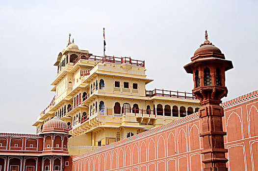 钱卓拉,城市宫殿,斋浦尔,拉贾斯坦邦,北印度,印度,南亚,亚洲