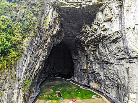 航拍湖北恩施利川腾龙洞风景区