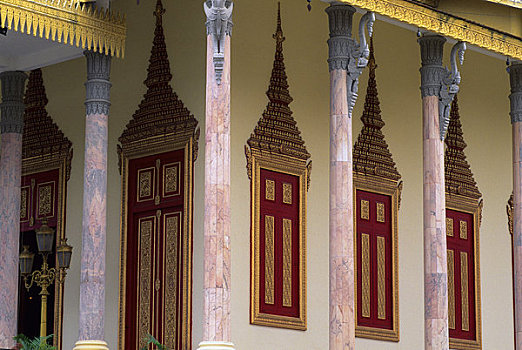 柬埔寨,金边,银,塔,窗户