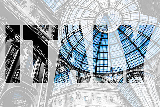 文字,意大利,俯视,玻璃,圆顶,商业街廊,购物,画廊,米兰