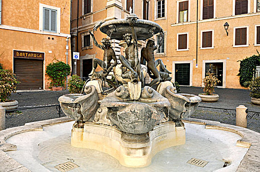 雕塑,喷泉,广场,犹太,区域,罗马,拉齐奥,意大利,欧洲