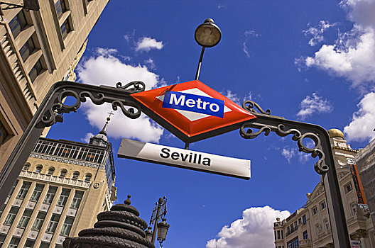 塞维利亚,地铁站,入口,马德里,西班牙