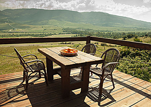 桌子,椅子,梯田,漂亮,风景,安达卢西亚,西班牙
