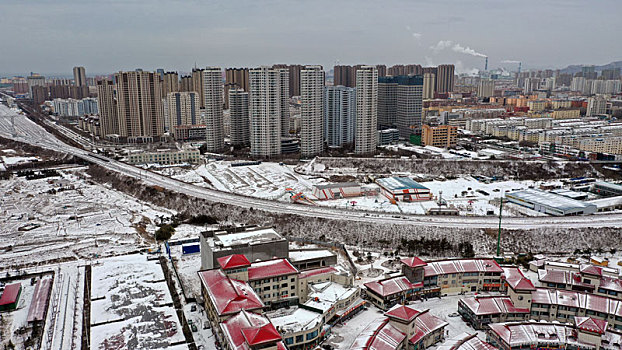 山东省日照市,雪后的植物园风景如画
