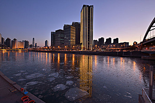 天津海河夜景