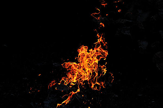 火,火焰,燃烧,热,黑色背景