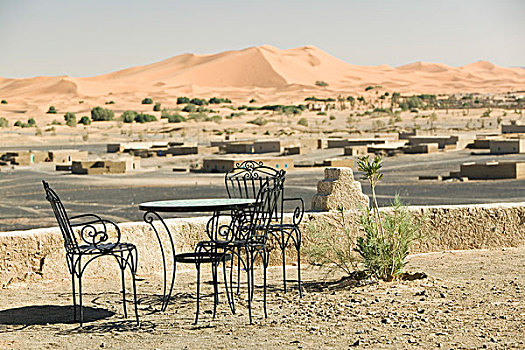 摩洛哥,梅如卡,却比沙丘,沙丘,向上,高度,咖啡,桌子