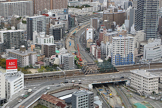 大阪,梅田蓝天大厦,俯拍