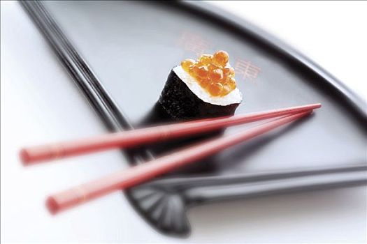 寿司,黑色,盘子,筷子
