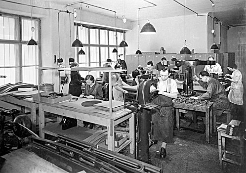 工艺品,工人,鞋,工厂,20世纪40年代,德国,欧洲