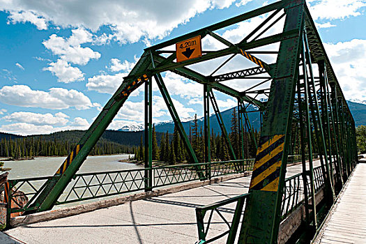 阿萨巴斯卡河,桥,碧玉国家公园,艾伯塔省,加拿大