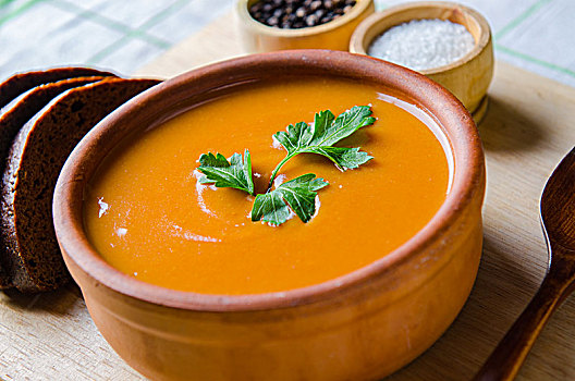 西红柿汤,准备好,传统,意大利,风格