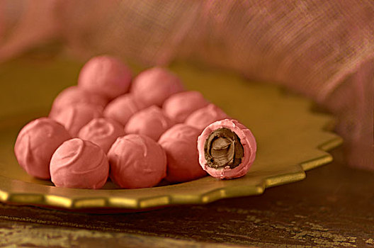 粉色,巧克力糖,巧克力