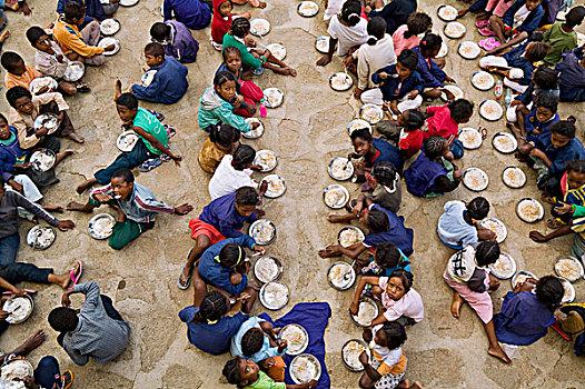 学生,午餐,塔那那利佛,马达加斯加,非洲