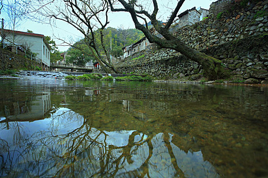 小溪,老房子,山泉,流水