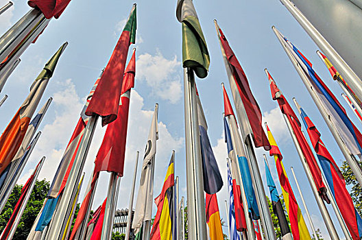 平静,旗帜,欧洲专利局,慕尼黑,巴伐利亚,德国,欧洲